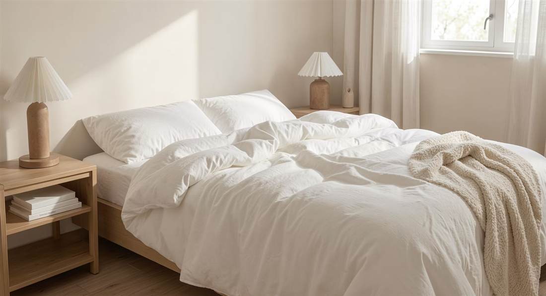 Hotel bed made with our bedding