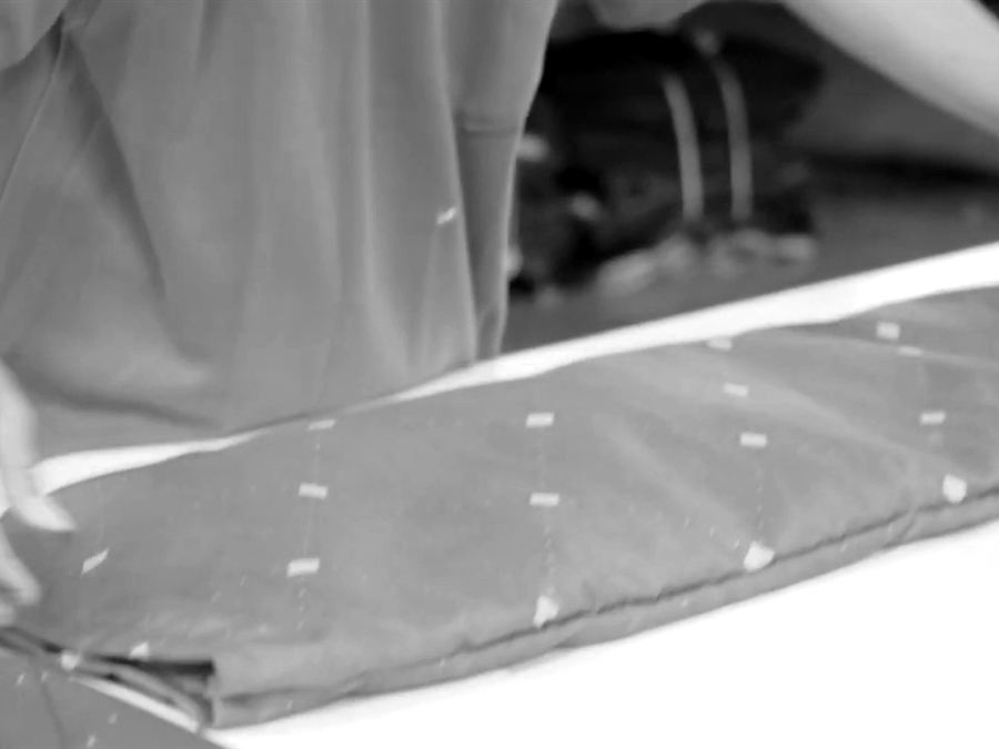Folding a finished duvet
